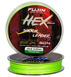 Fujin Hex Braid 8x 50mt Fluo Green PE İP Shock Leader 0.20mm 25LB