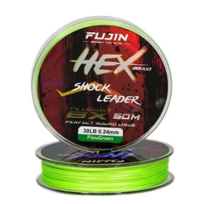 Fujin Hex Braid 8x 50mt Fluo Green PE İP Shock Leader 0.24mm 30LB