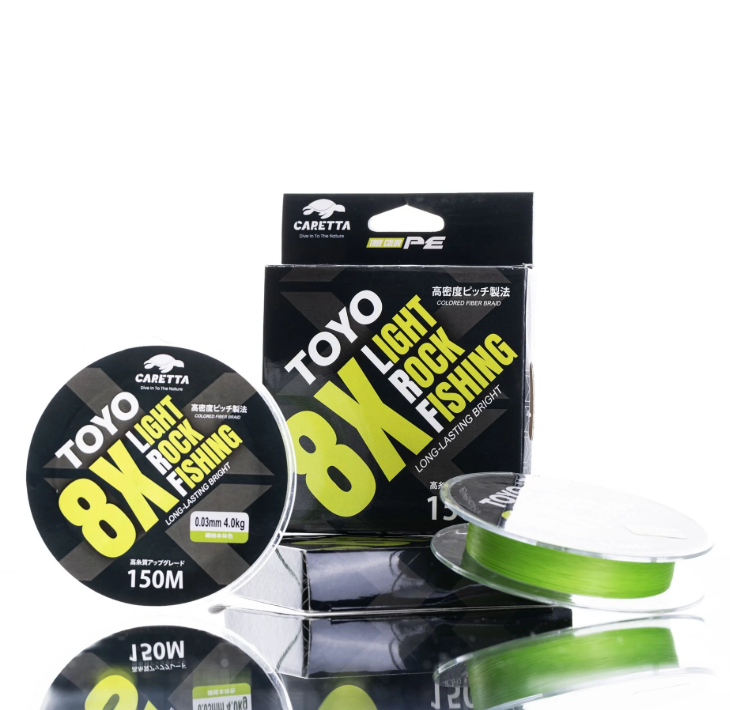 Caretta Toyo Green 8X Light Rock Fishing 150 mt İp Misina 0.05 mm