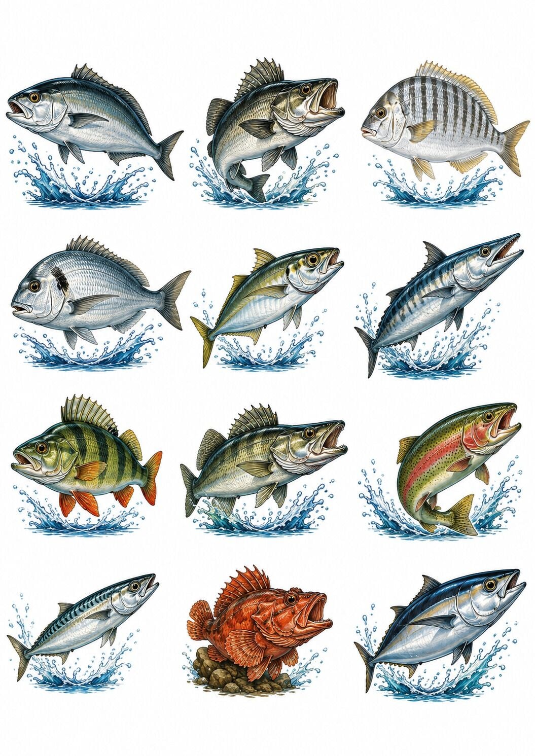 ADAŞ BALIKÇILIK FISH FIGURES STICKERS