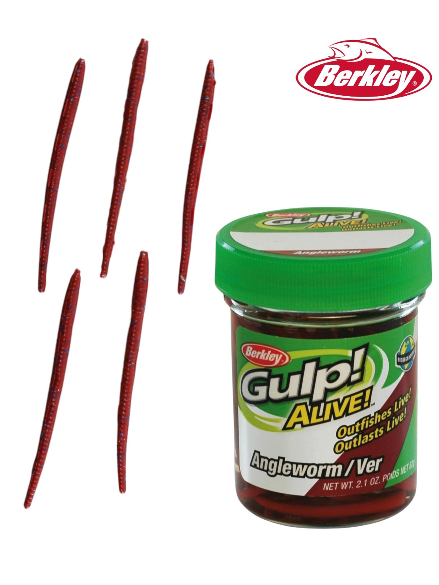 Berkley Gulp! Alive!® Angle Worm - Redworm