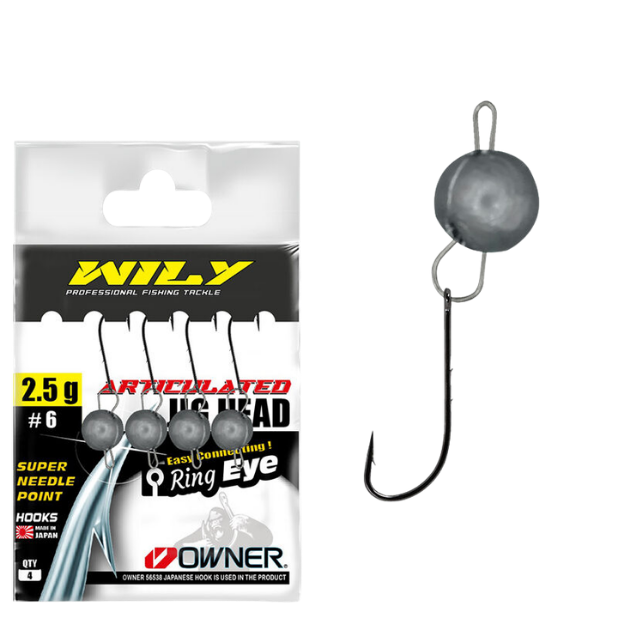 Wily Jig Head Mafsallı Owner İğneli - Gümüş Rengi