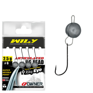 Wily Jig Head Mafsallı Owner İğneli - Gümüş Rengi