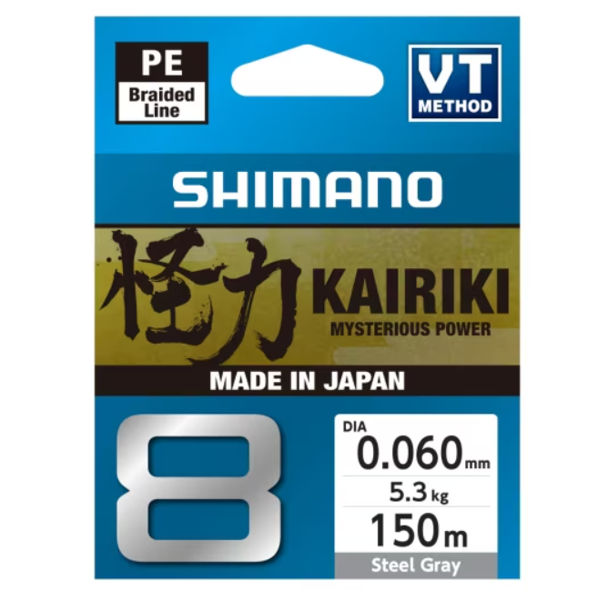 Shimano Misina Kairiki 8 150m 0.06mm 5.3kg Çelik Gri