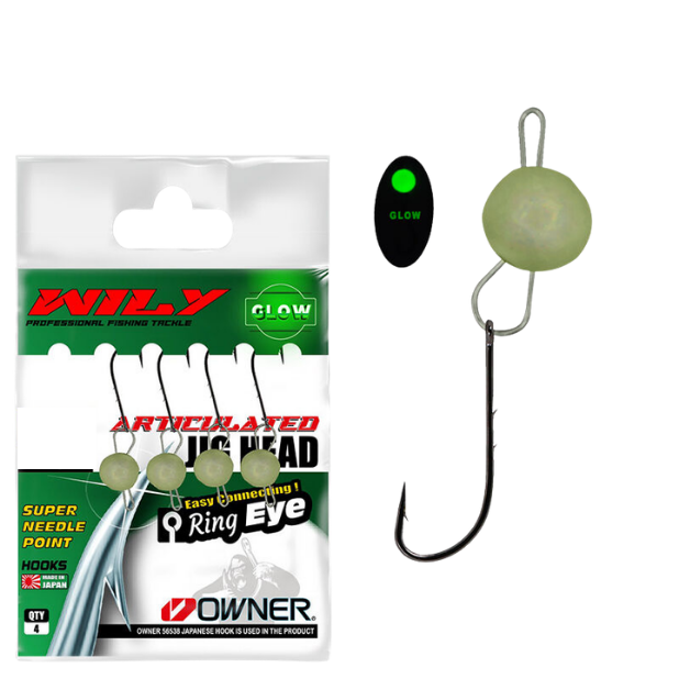 Wily Jig Head Mafsallı Owner İğneli - Glow