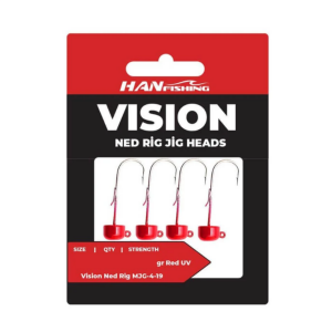 Hanfish Vision Ned Rig UV Red Jighead