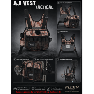 Fujin Tactical Vest Brown Camo Balıkçı Çantası