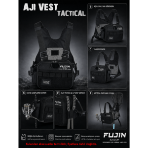 Fujin Tactical Vest Black Balıkçı Çantası