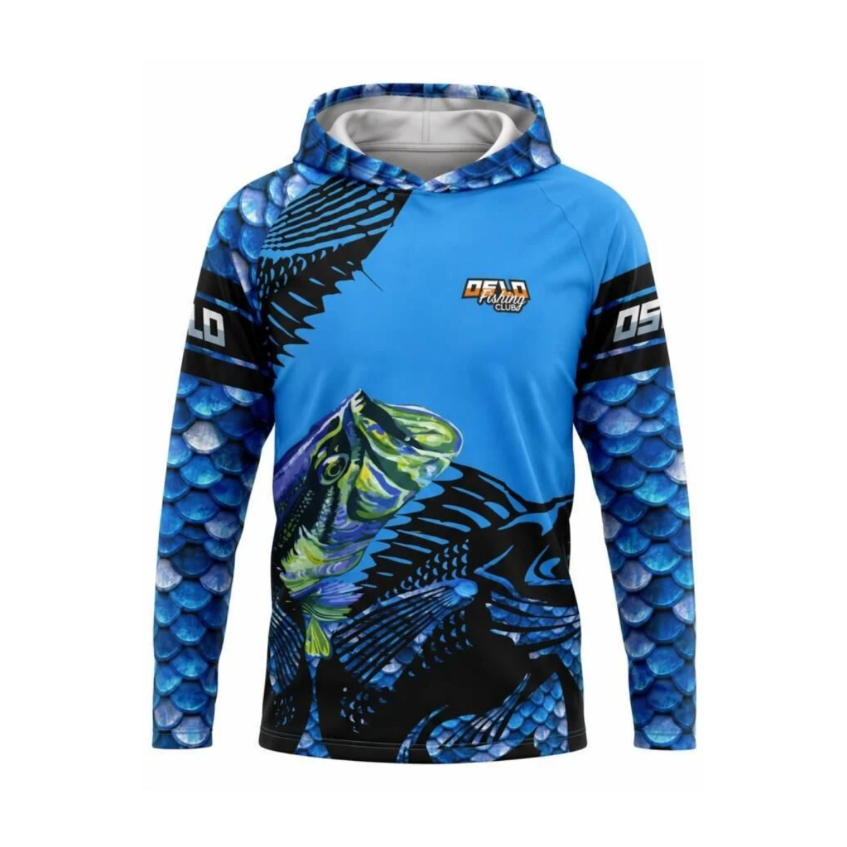 Oslo Performans Balıkçı T-Shirt Kapüşonlu Fish Scale