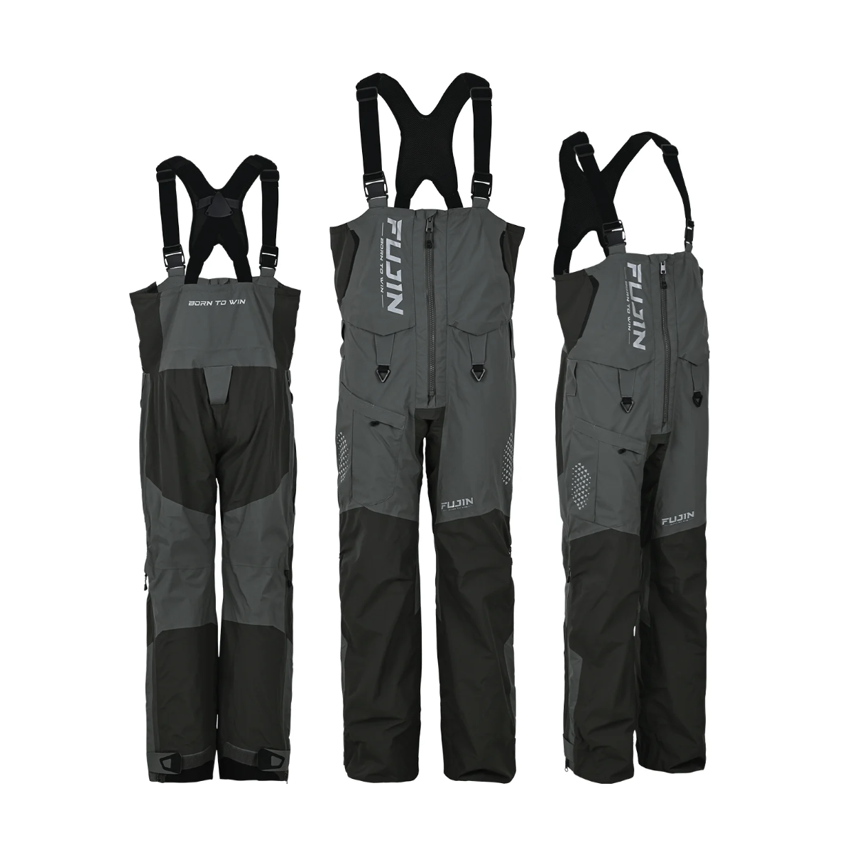 Fujin Bigsea Offshore Bibs Grey Khaki