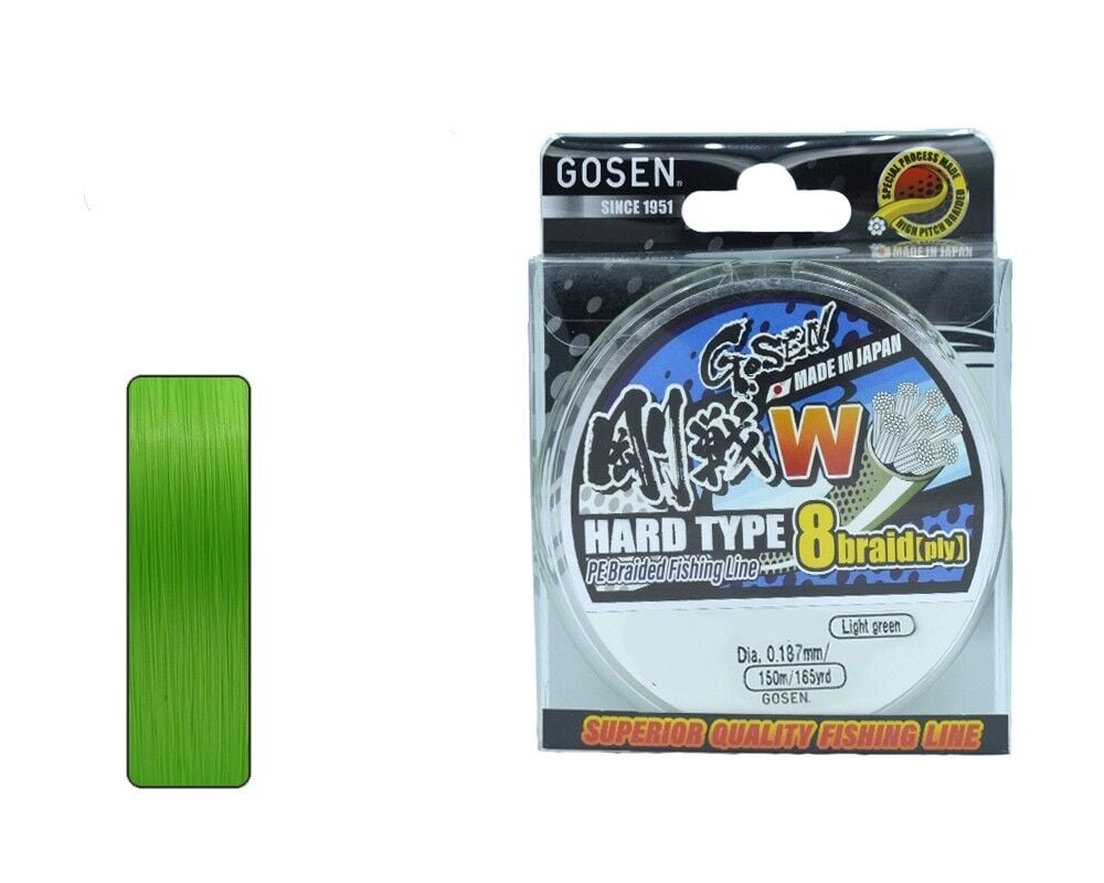 Gosen W8 Hard Type PE 8 Örgü Spin İp Misina 150mt Açık Yeşil